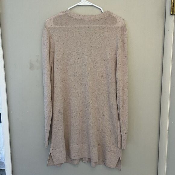 Ann Taylor Pink Oatmeal Cardigan Sweater Long XL Lyocell Classic Casual Comfort - Picture 7 of 8